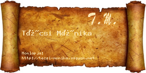 Técsi Mónika névjegykártya